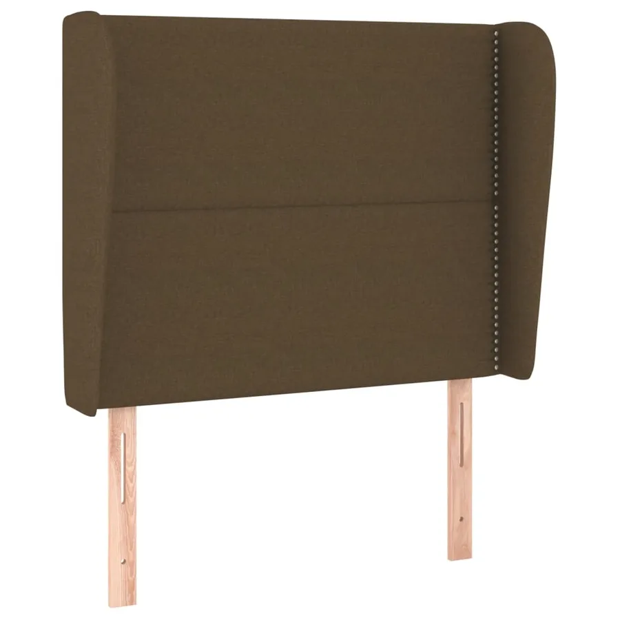 Tête de lit avec oreilles Marron foncé 103x23x118/128 cm Tissu - 2