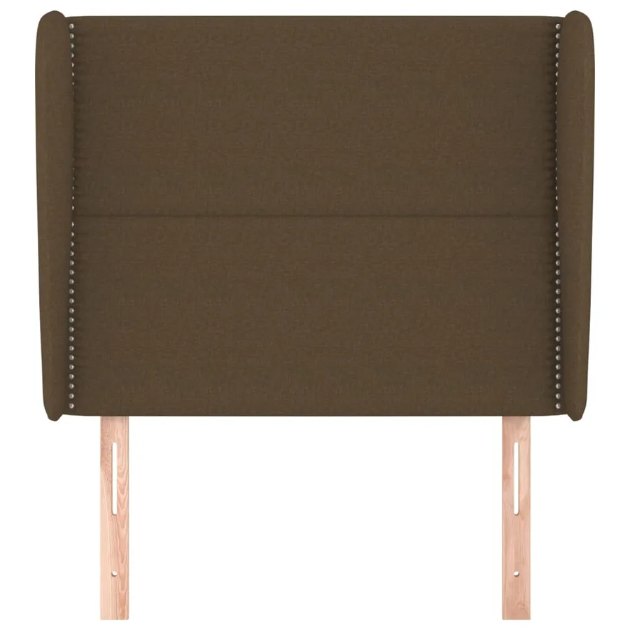 Tête de lit avec oreilles Marron foncé 103x23x118/128 cm Tissu - 3