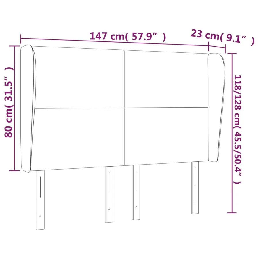 Tête de lit avec oreilles Cappuccino 147x23x118/128 cm - 9