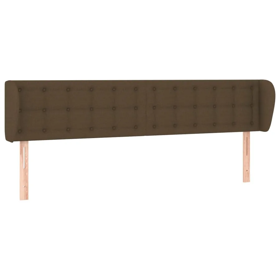 Tête de lit avec oreilles Marron foncé 203x23x78/88 cm Tissu - 2