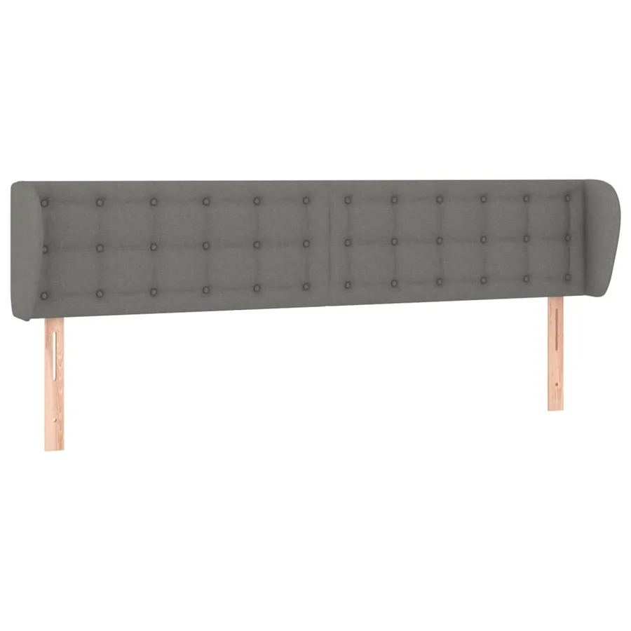 Tête de lit avec oreilles Gris foncé 163x23x78/88 cm Tissu - 2