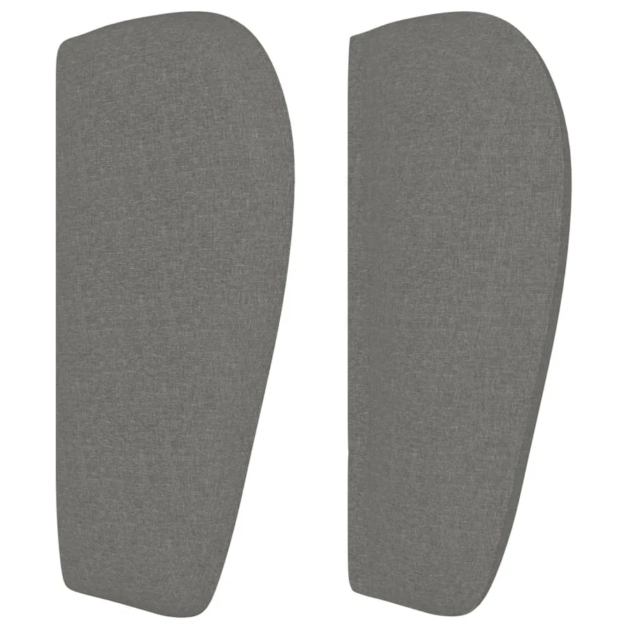 Tête de lit avec oreilles Gris foncé 163x23x78/88 cm Tissu - 4