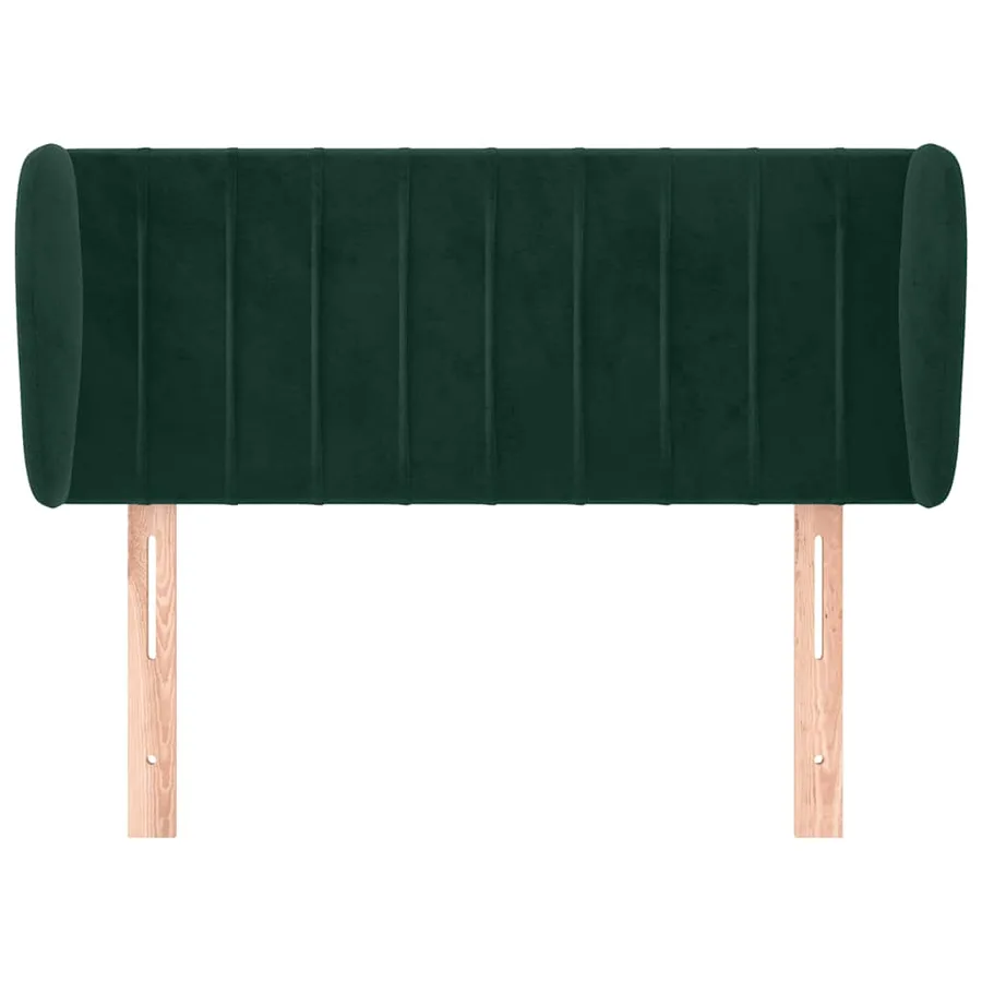 Tête de lit avec oreilles Vert foncé 93x23x78/88 cm Velours - 3