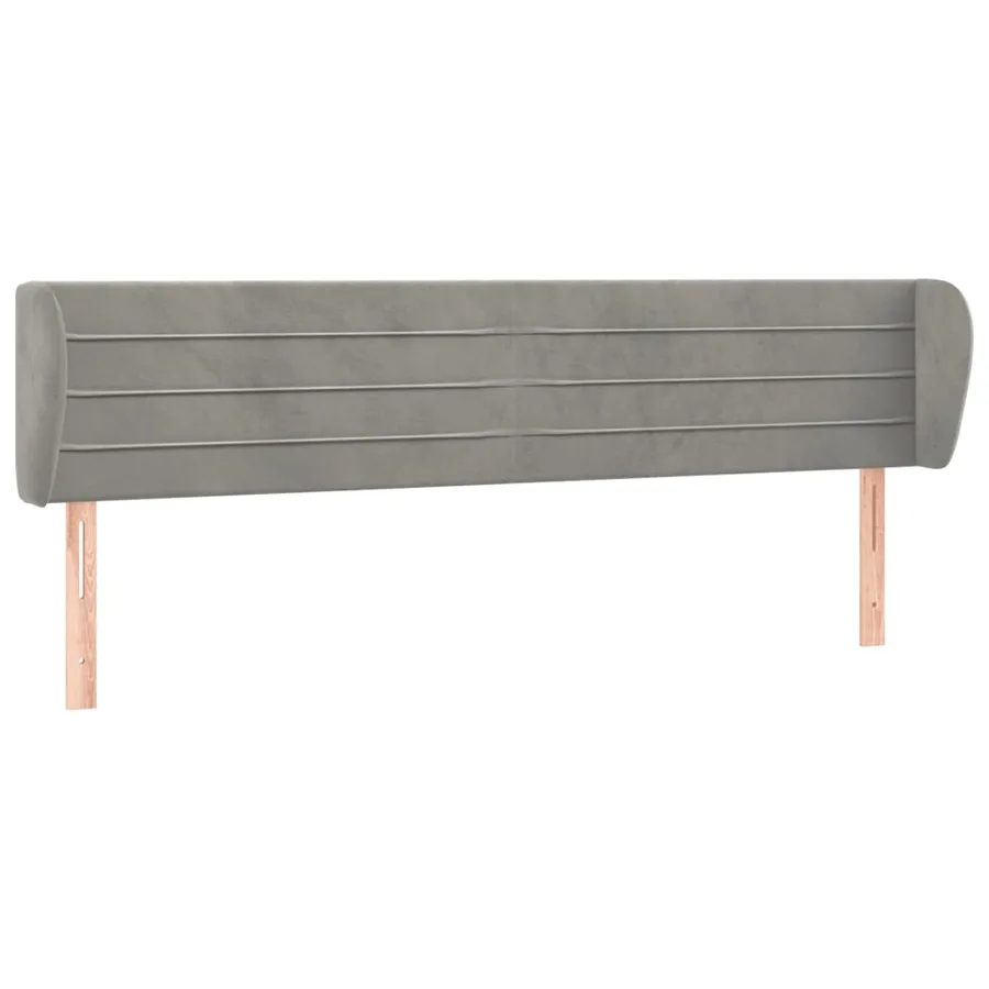 Tête de lit avec oreilles Gris clair 183x23x78/88 cm Velours - 2