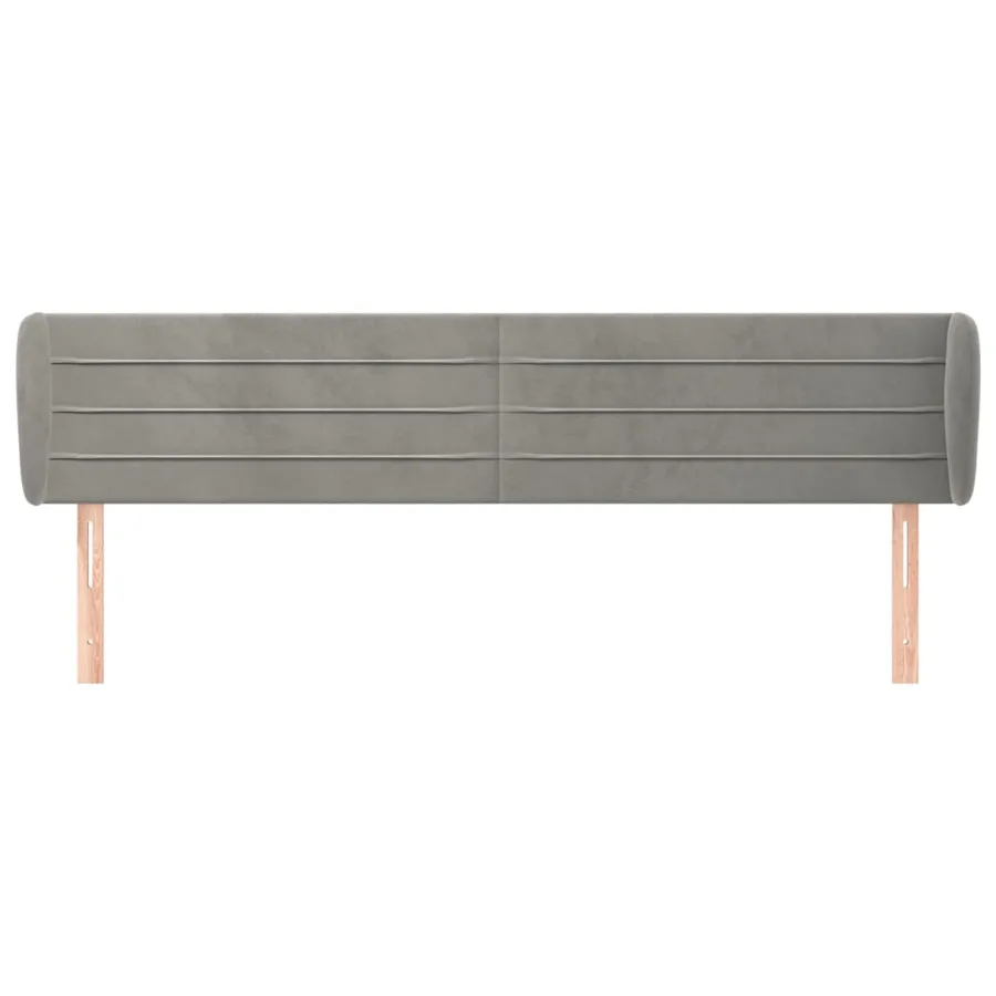 Tête de lit avec oreilles Gris clair 183x23x78/88 cm Velours - 3