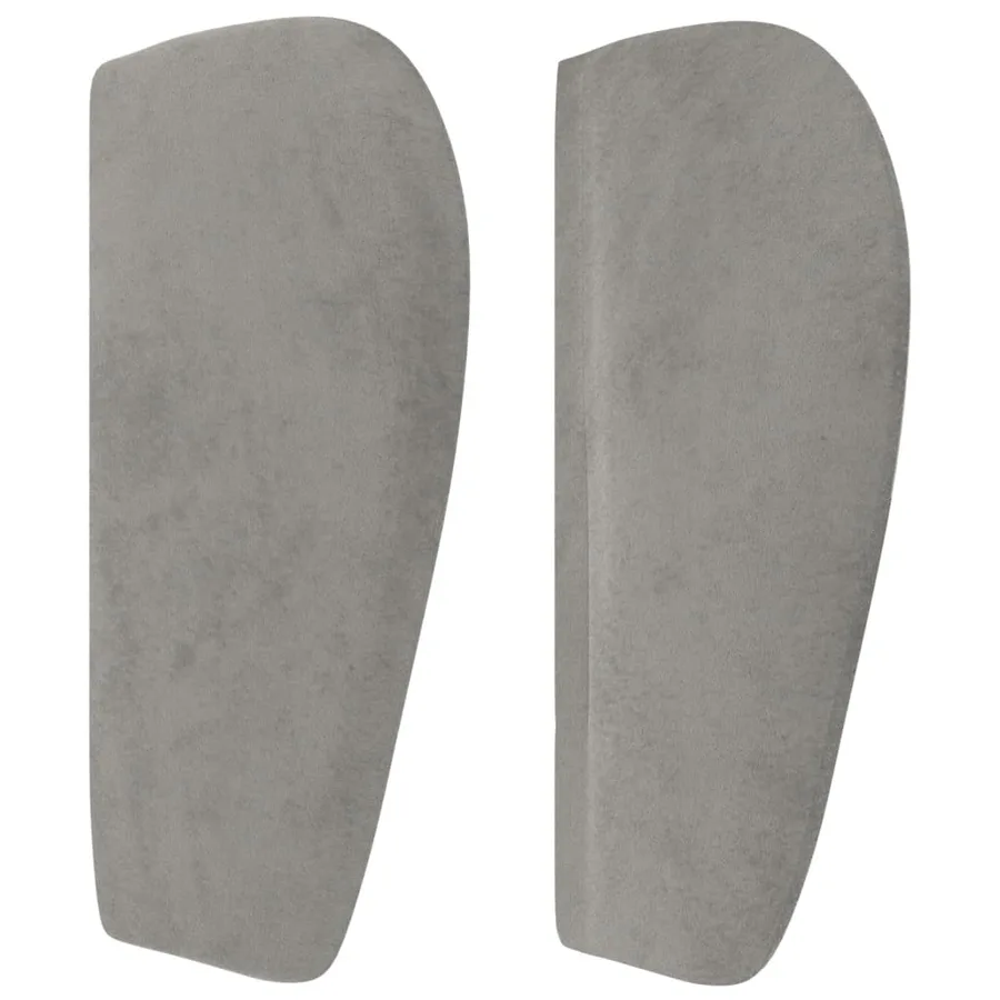 Tête de lit avec oreilles Gris clair 183x23x78/88 cm Velours - 4