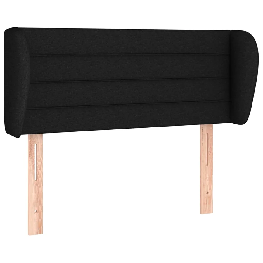 Tête de lit avec oreilles Noir 103x23x78/88 cm Tissu - 2
