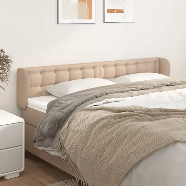 Tête de lit avec oreilles Cappuccino 203x23x78/88 cm Similicuir