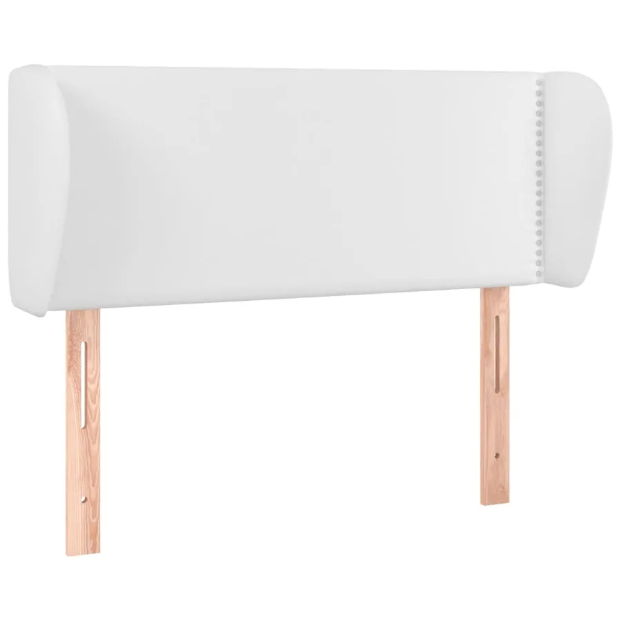 Tête de lit avec oreilles Blanc 103x23x78/88 cm Similicuir - 2