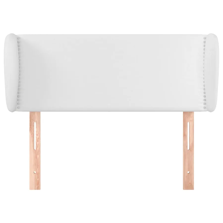 Tête de lit avec oreilles Blanc 103x23x78/88 cm Similicuir - 3