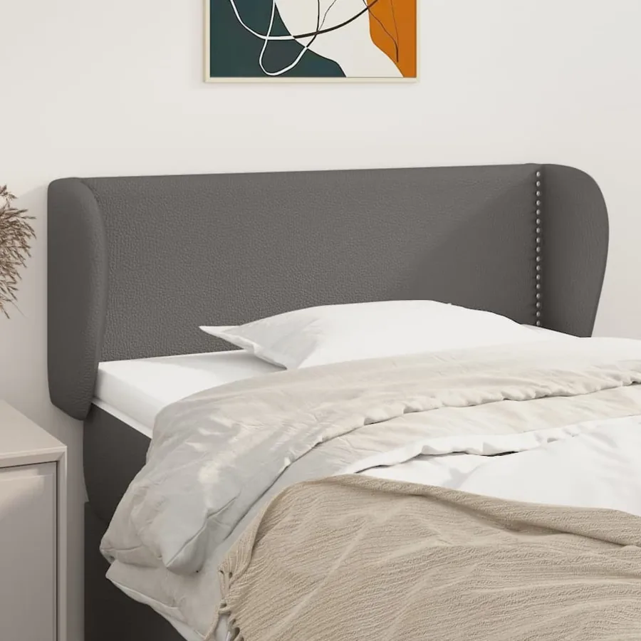 Tête de lit avec oreilles Gris 83x23x78/88 cm Similicuir