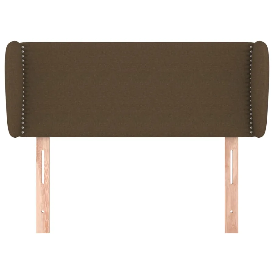Tête de lit avec oreilles Marron foncé 103x23x78/88 cm Tissu - 3