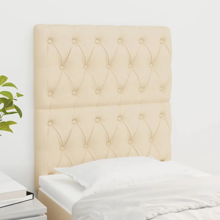 Tête de lit Crème 80x7x118/128 cm Tissu