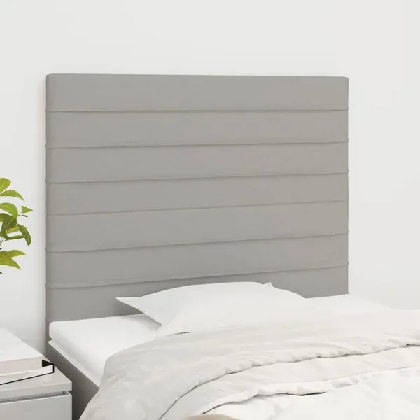 Tête de lit Gris clair 80x5x118/128 cm Tissu