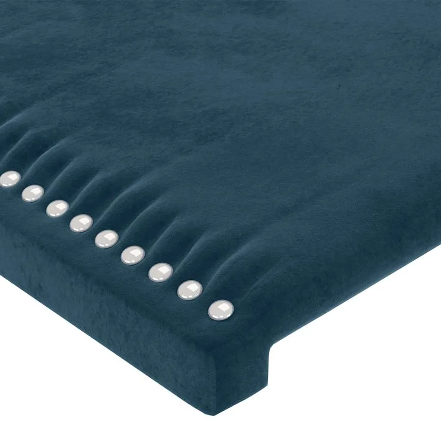 Cadre de lit sans matelas bleu foncé 100x200 cm velours - 10