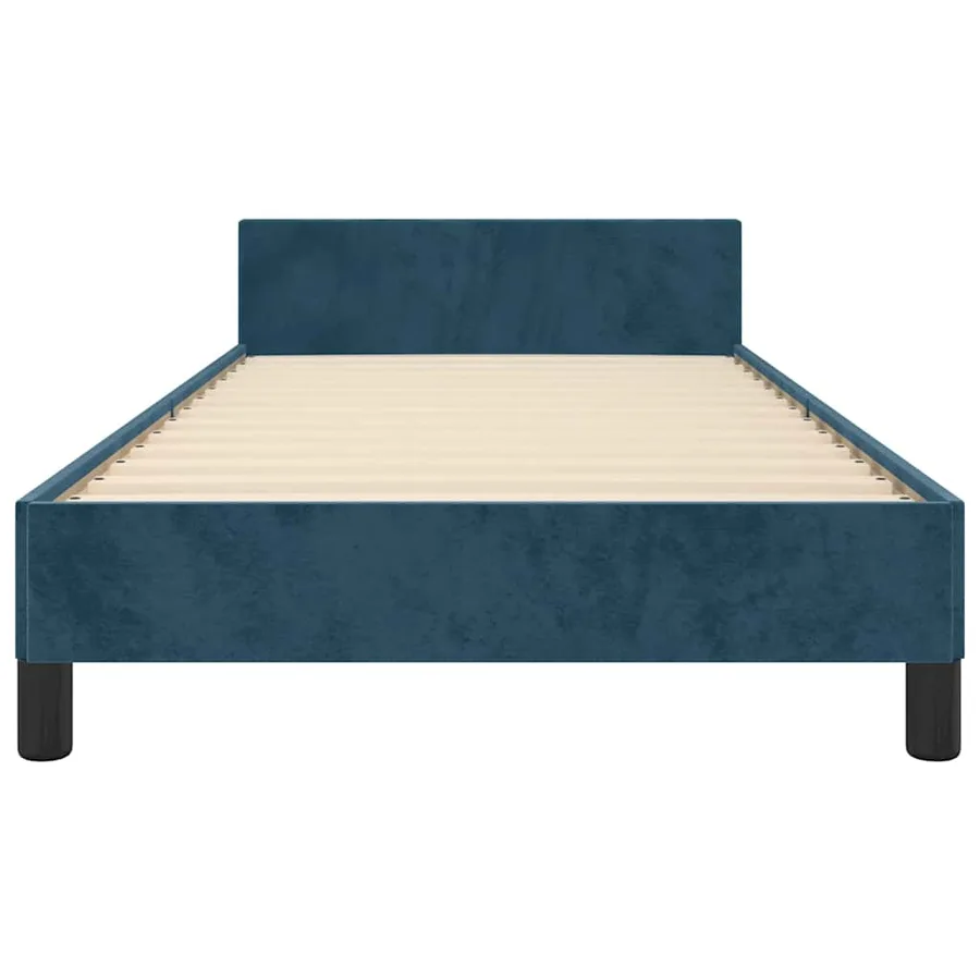 Cadre de lit sans matelas bleu foncé 100x200 cm velours - 6