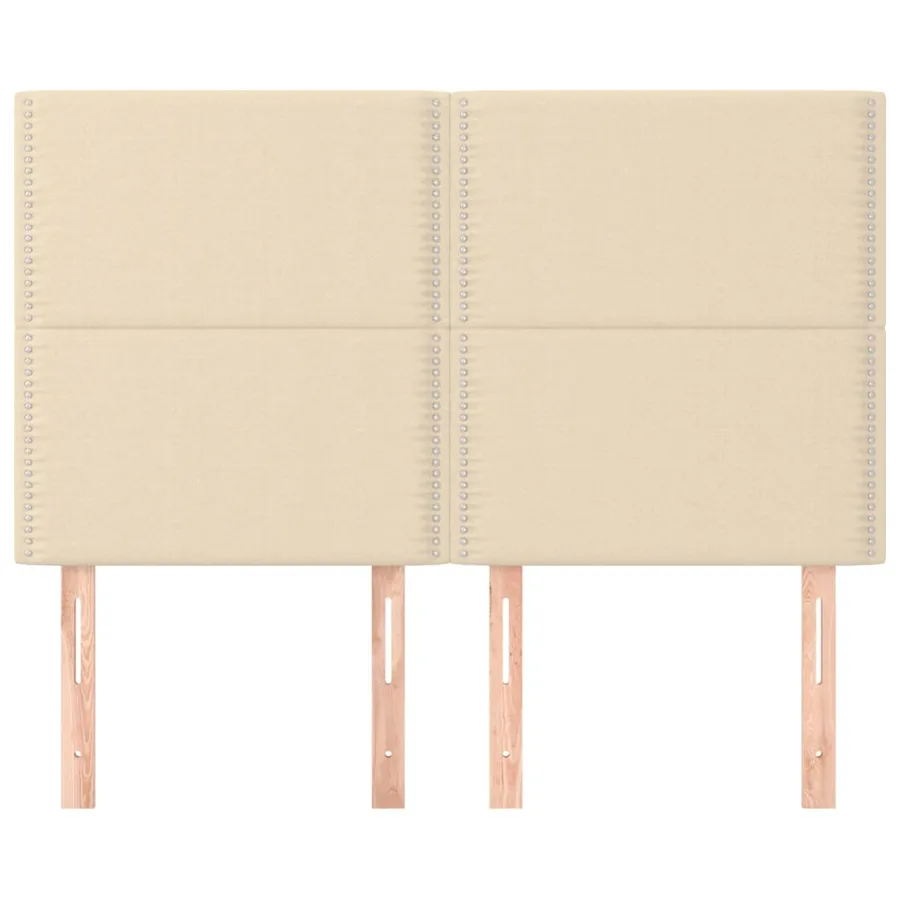 Tête de lit Crème 144x5x118/128 cm Tissu - 3