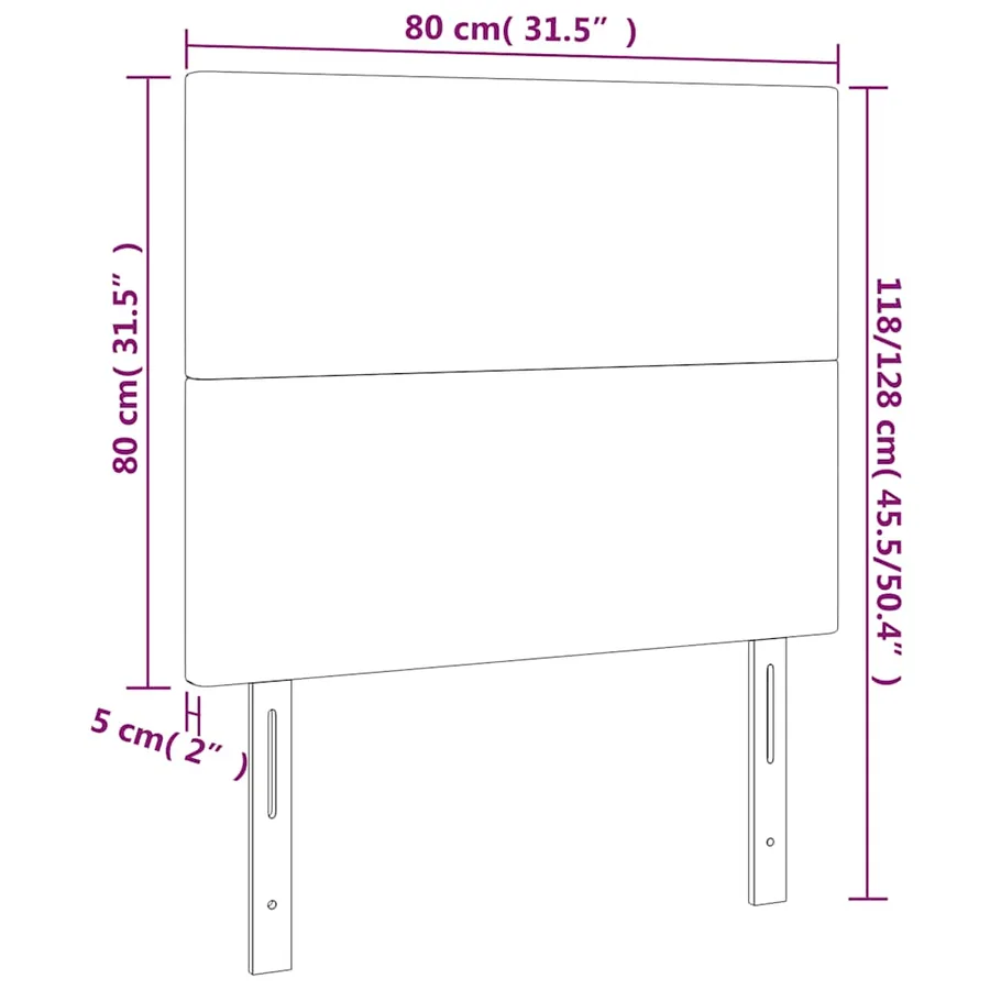 Tête de lit Bleu foncé 80x5x118/128 cm Velours - 8