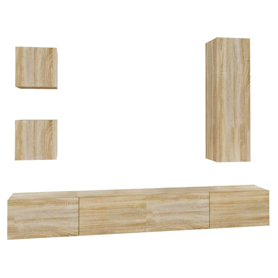 Ensemble de meubles TV 5 pcs Chêne sonoma Bois d'ingénierie - 2