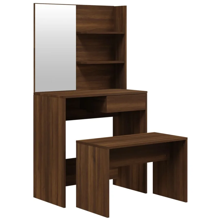Ensemble de coiffeuse Chêne marron 74,5x40x141 cm - 2