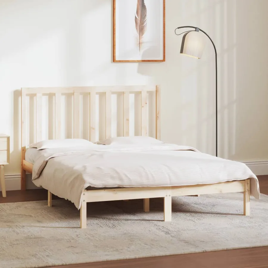 Cadre de lit sans matelas 135x190 cm bois de pin massif