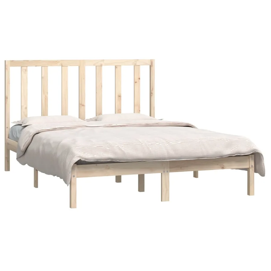 Cadre de lit sans matelas 135x190 cm bois de pin massif - 3