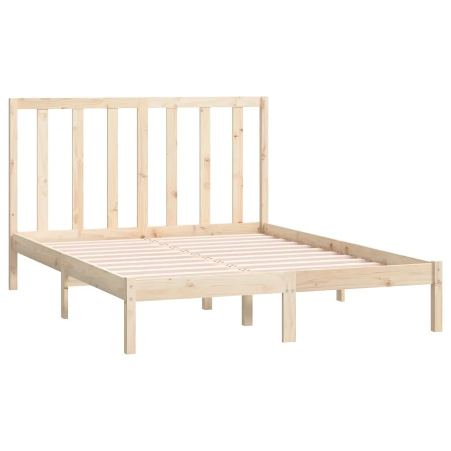 Cadre de lit sans matelas 135x190 cm bois de pin massif - 4