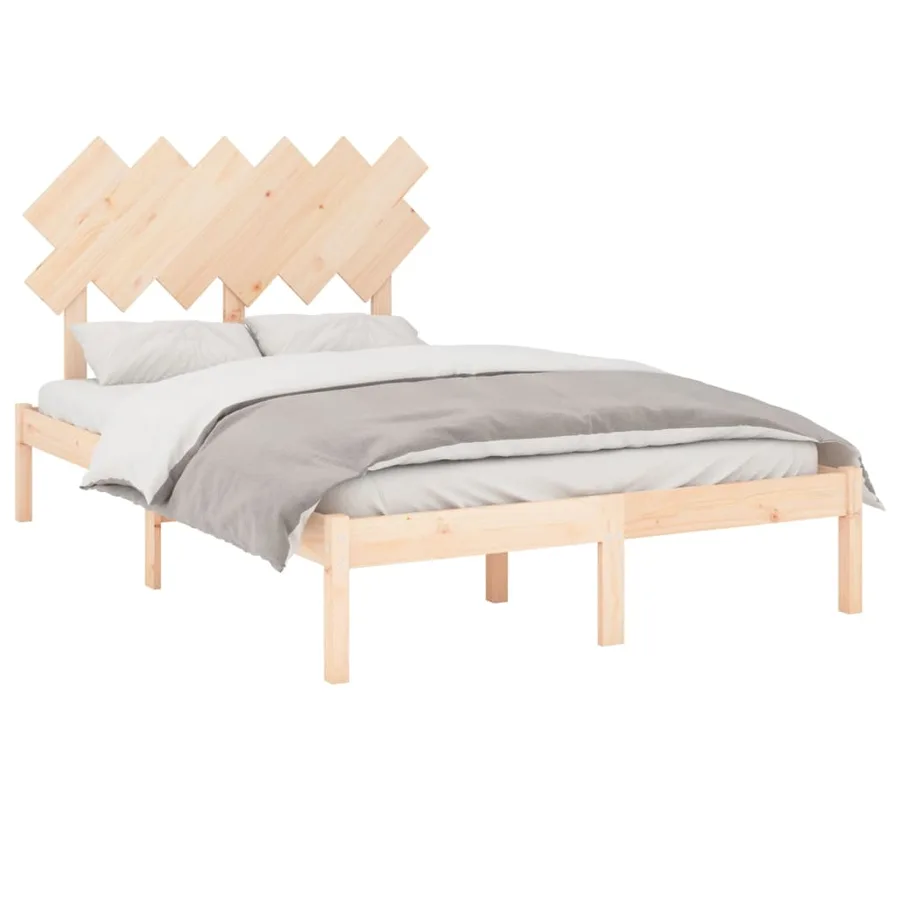 Cadre de lit sans matelas 135x190 cm bois massif - 3