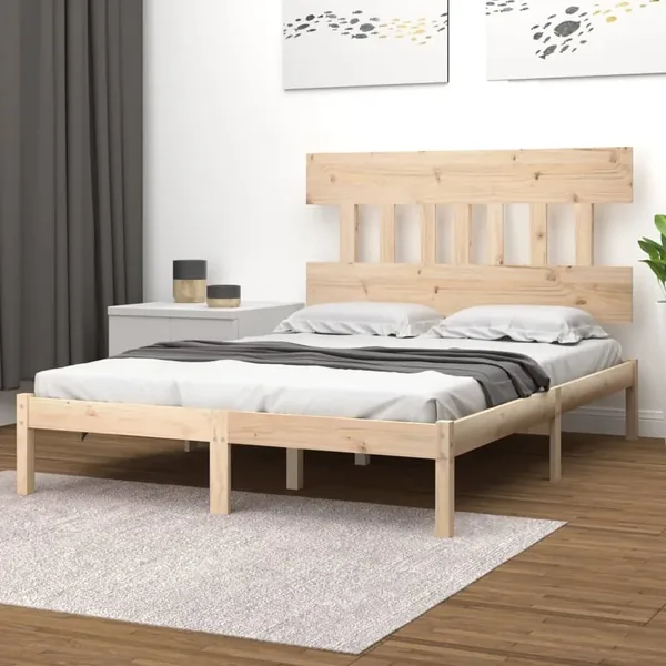 Cadre de lit sans matelas 200x200 cm bois massif