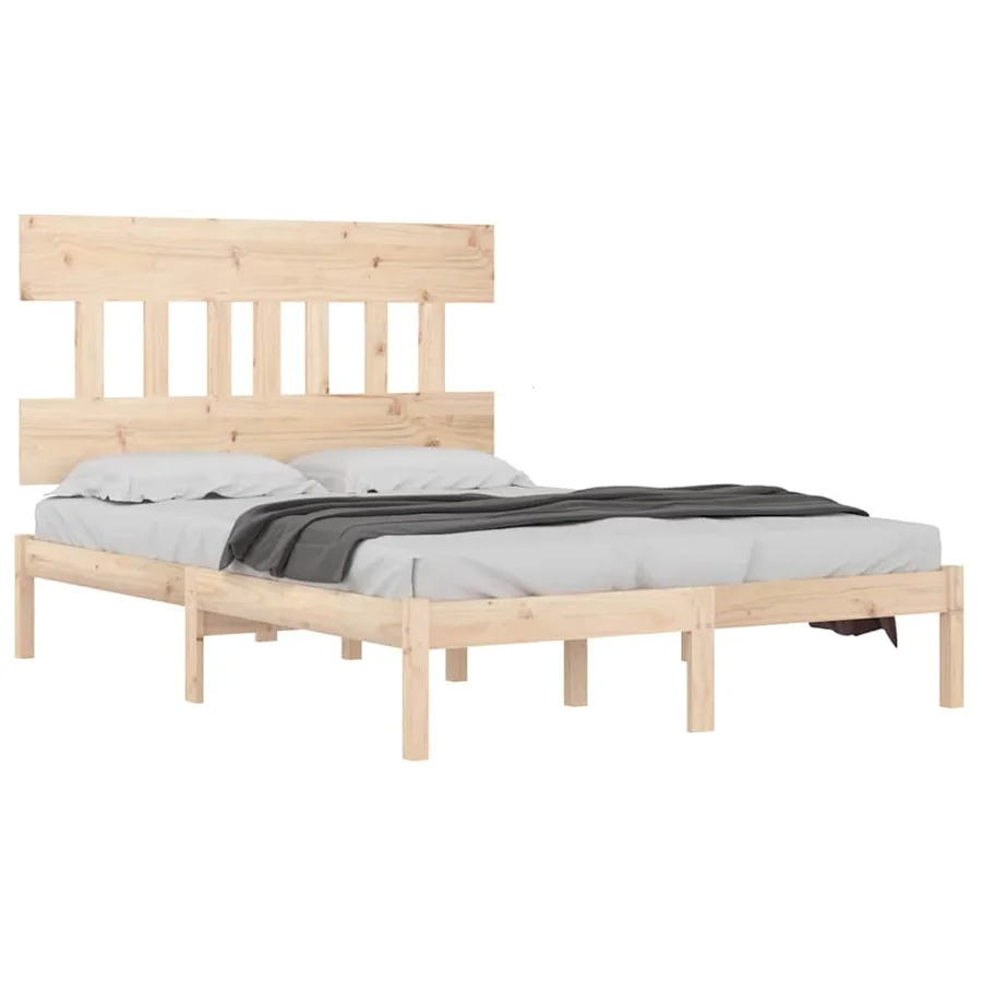 Cadre de lit sans matelas 200x200 cm bois massif - 3