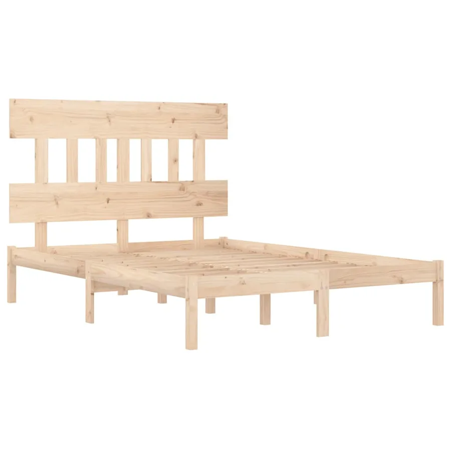 Cadre de lit sans matelas 200x200 cm bois massif - 4