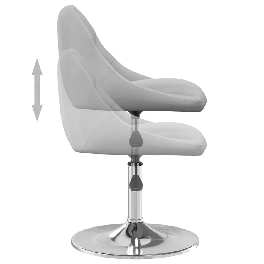 Chaises à manger pivotantes lot de 4 Gris clair Velours - 6