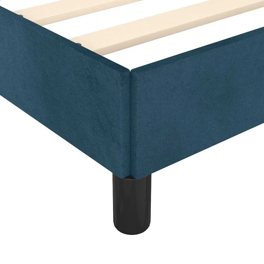 Cadre de lit sans matelas bleu foncé 100x200 cm velours - 8
