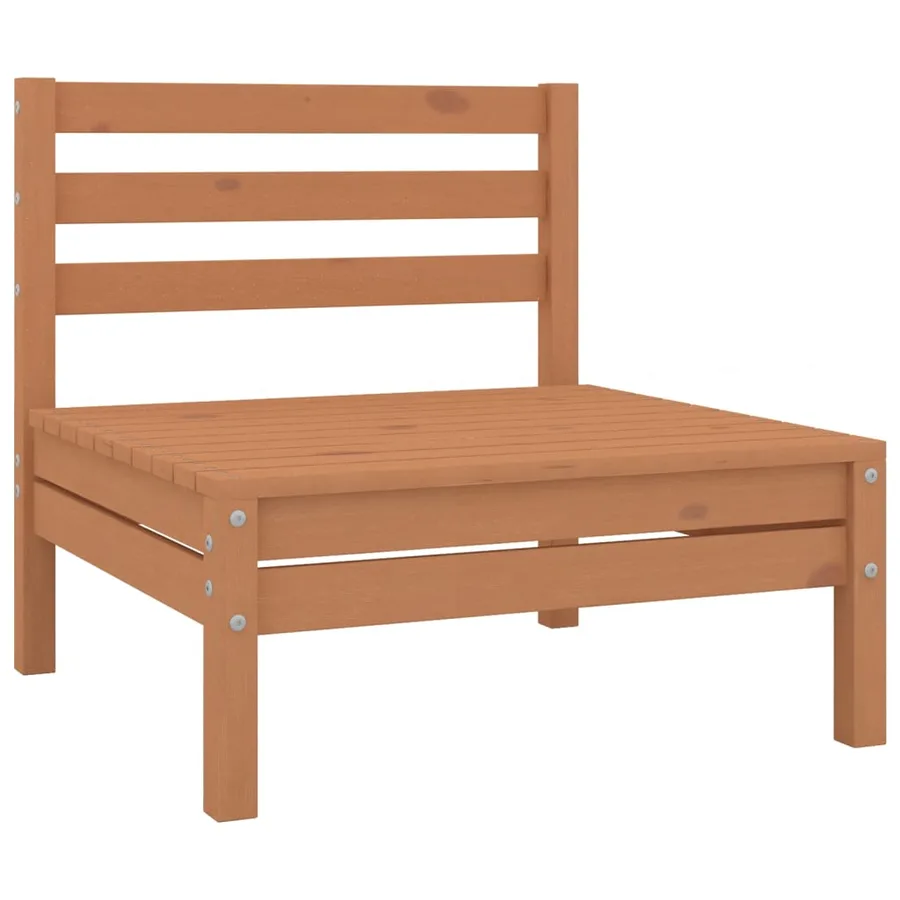 Salon de jardin 6 pcs Marron miel Bois de pin massif - 4
