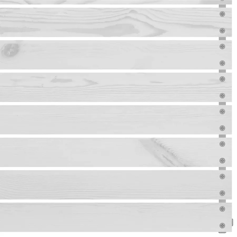 Salon de jardin 8 pcs Blanc Bois de pin massif - 9