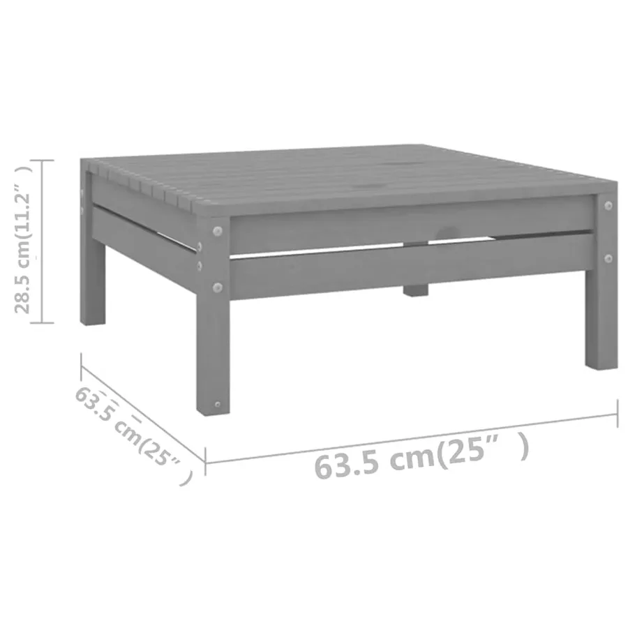 Salon de jardin 9 pcs Gris Bois de pin massif - 12
