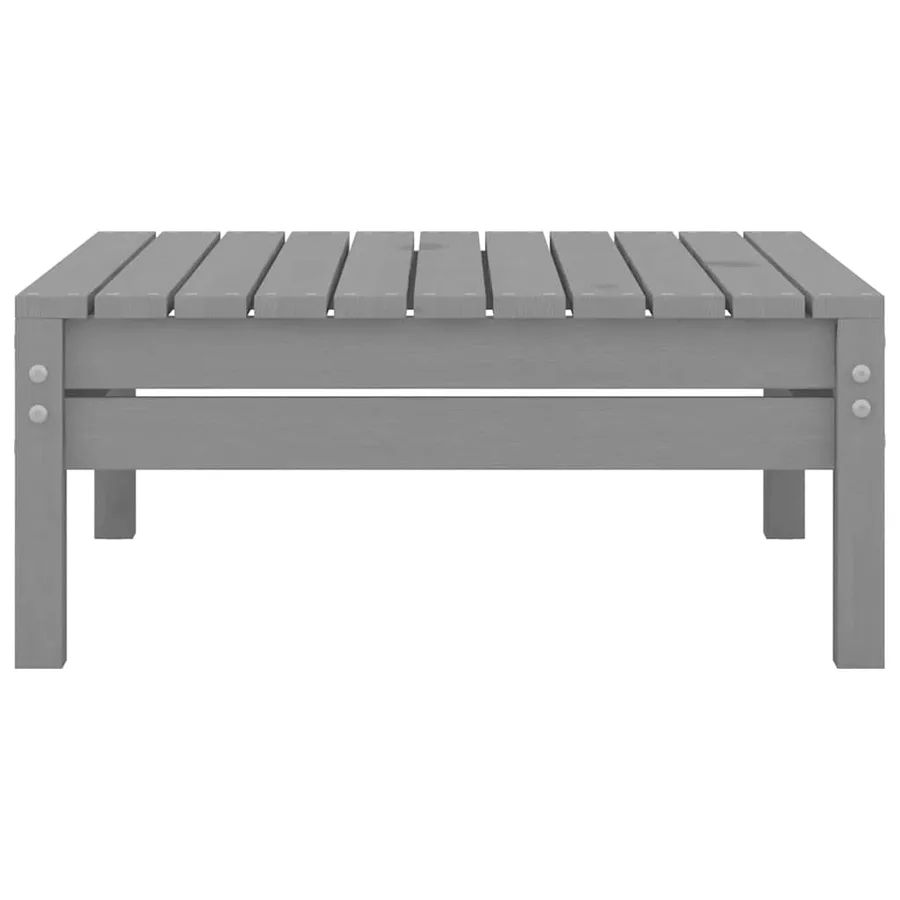 Salon de jardin 9 pcs Gris Bois de pin massif - 9
