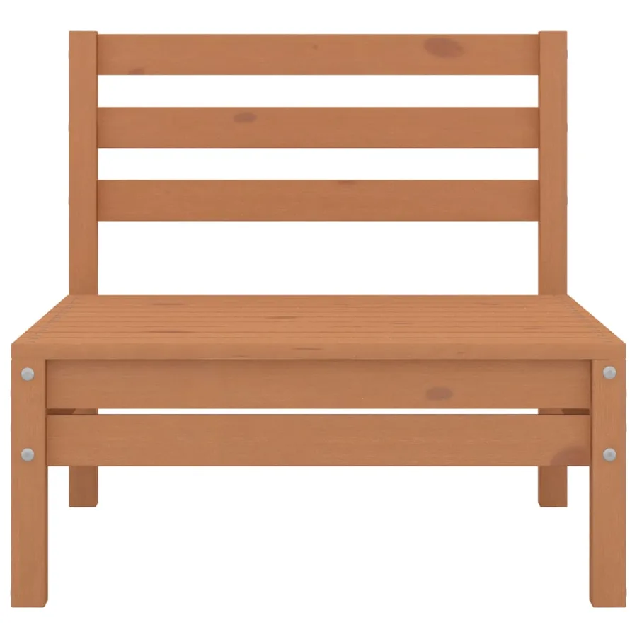 Salon de jardin 8 pcs Marron miel Bois de pin massif - 4