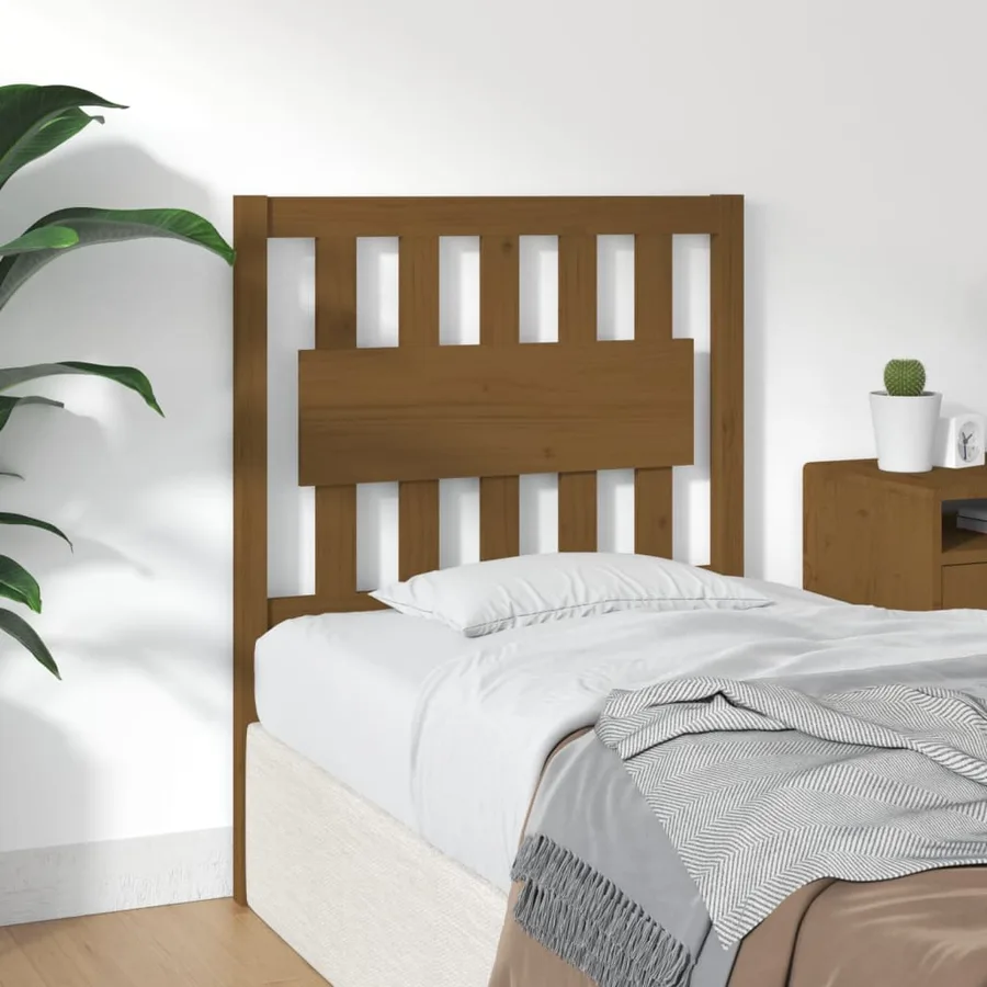 Tête de lit Marron miel 80,5x4x100 cm Bois massif de pin - 4
