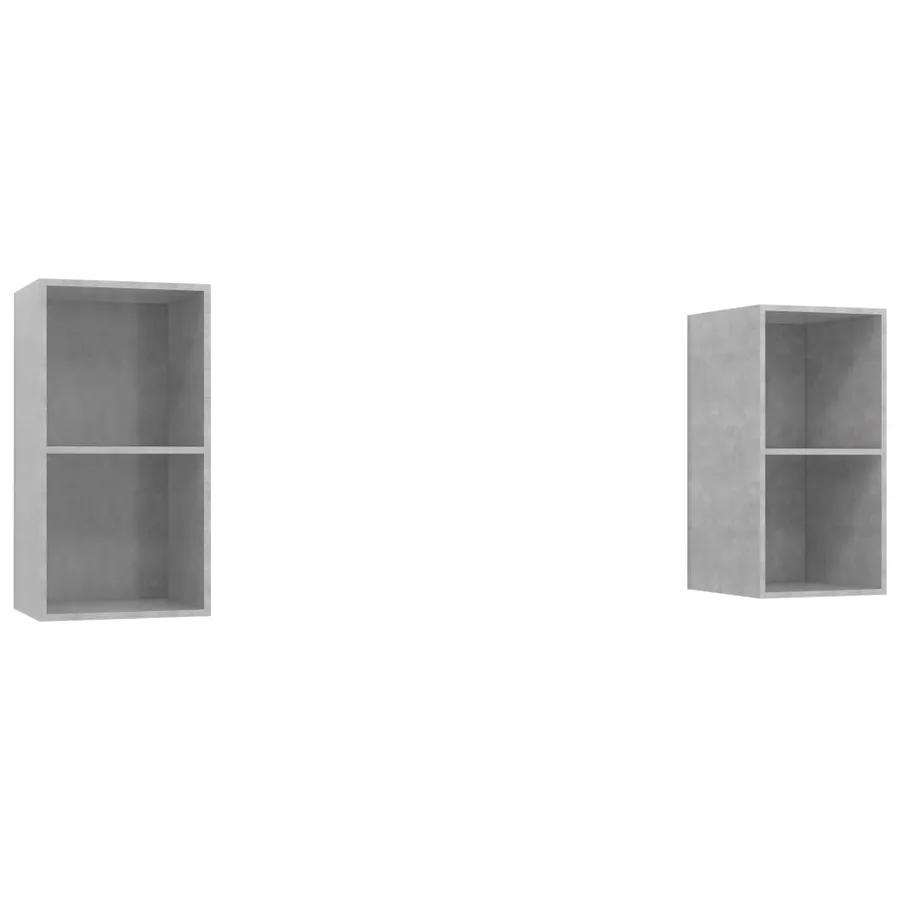 Meubles TV muraux 2 pcs Gris béton Bois d'ingénierie - 2