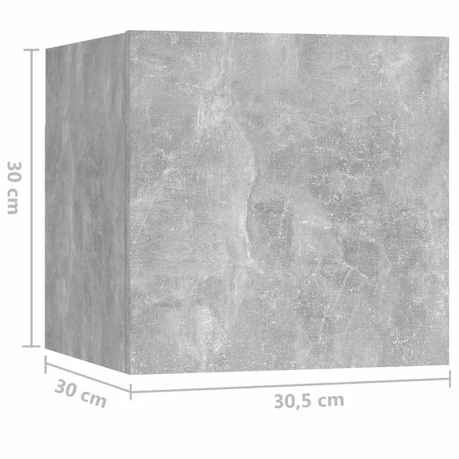 Ensemble de meubles TV 7 pcs Gris béton Bois d'ingénierie - 12