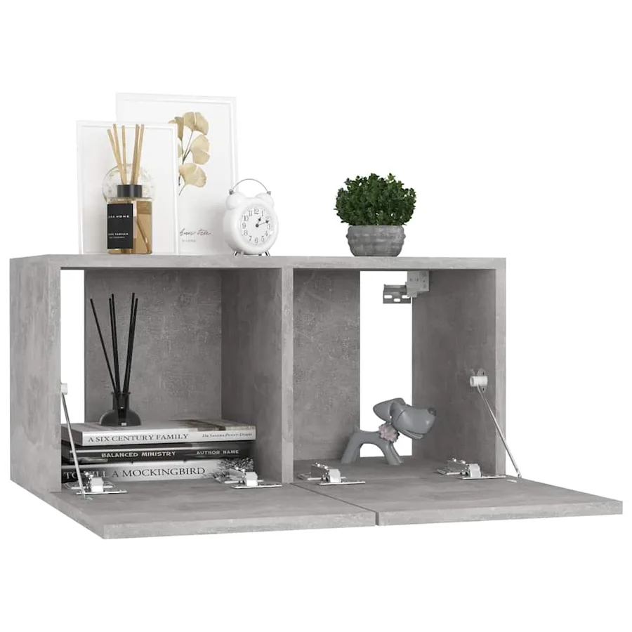 Ensemble de meubles TV 7 pcs Gris béton Bois d'ingénierie - 4