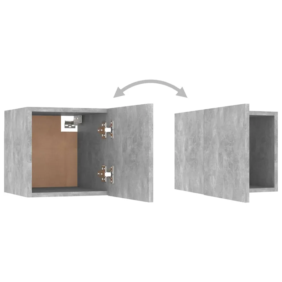 Ensemble de meubles TV 7 pcs Gris béton Bois d'ingénierie - 9