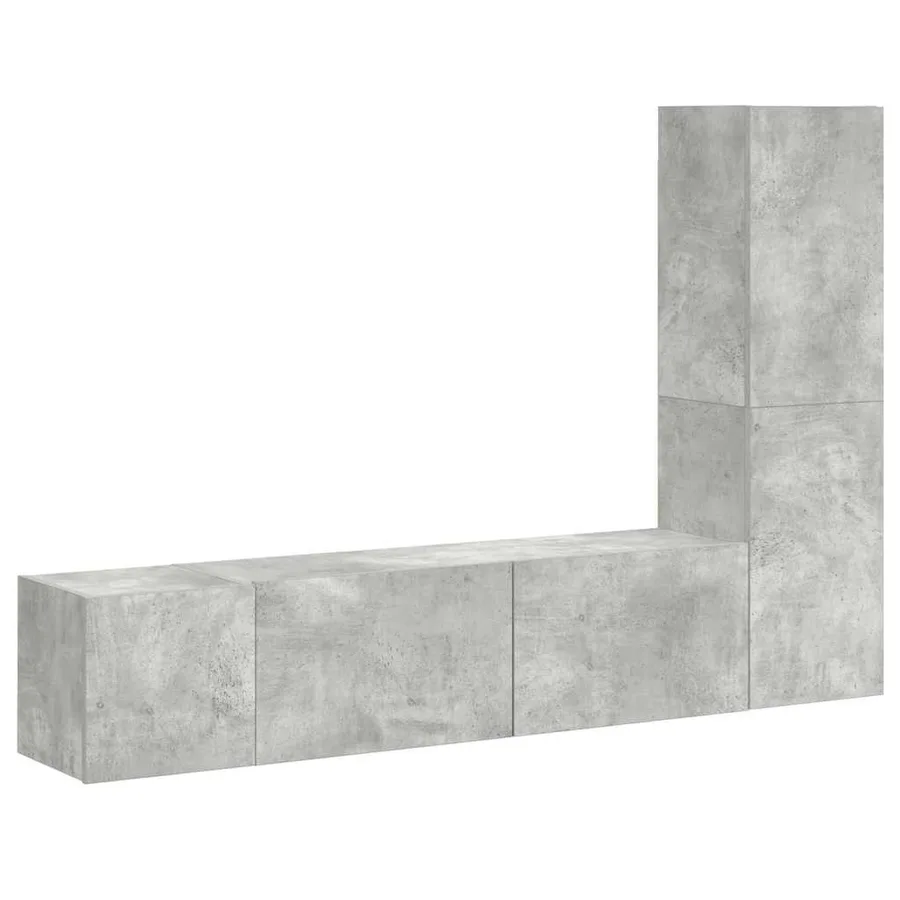 Ensemble de meubles TV 3 pcs Gris béton Bois d'ingénierie - 2