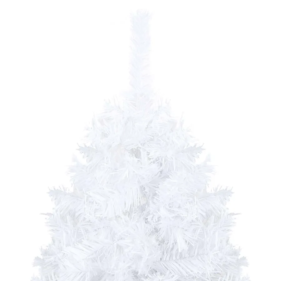 Arbre de Noël artificiel pré-éclairé et boules blanc 210 cm PVC - 10