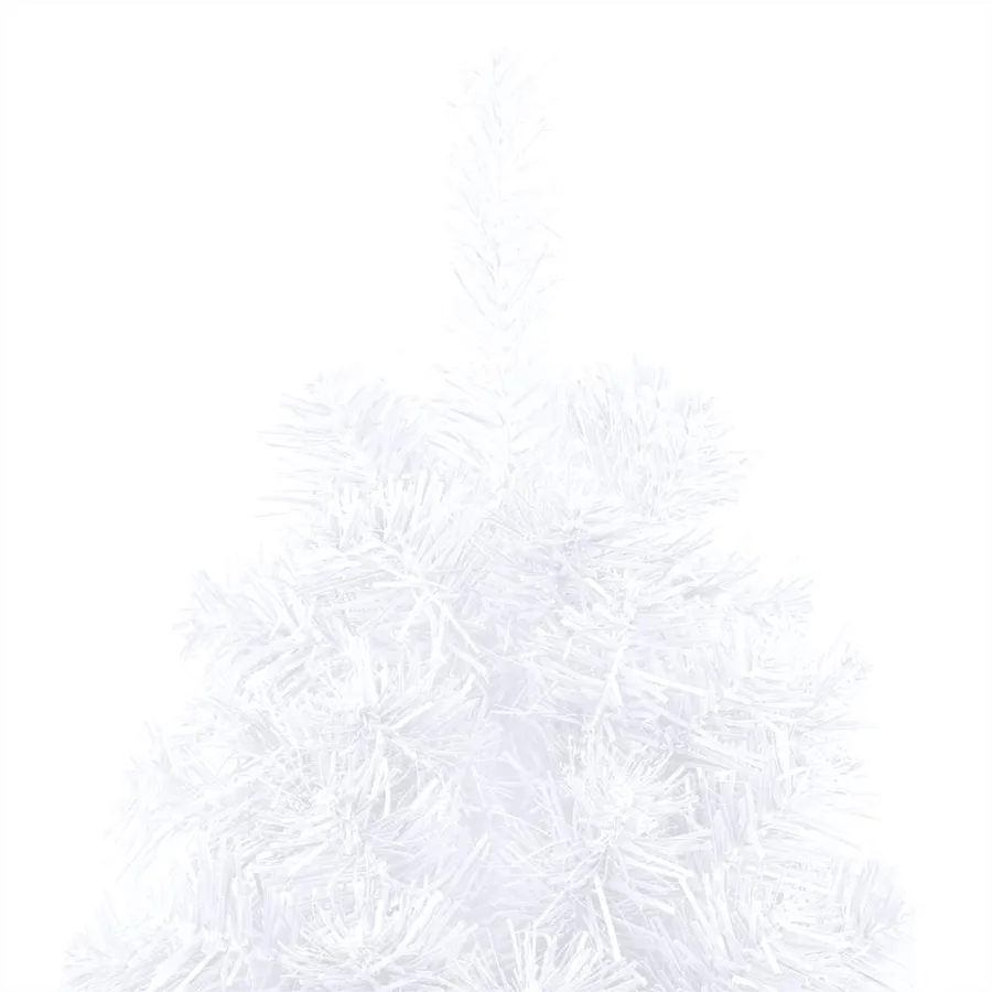 Demi-arbre de Noël artificiel pré-éclairé et boules blanc 240cm - 8
