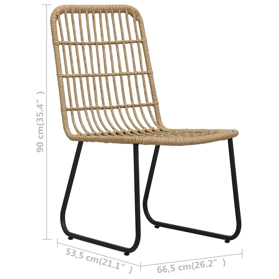 Ensemble à manger d'extérieur 7 pcs résine tressée et verre - 14