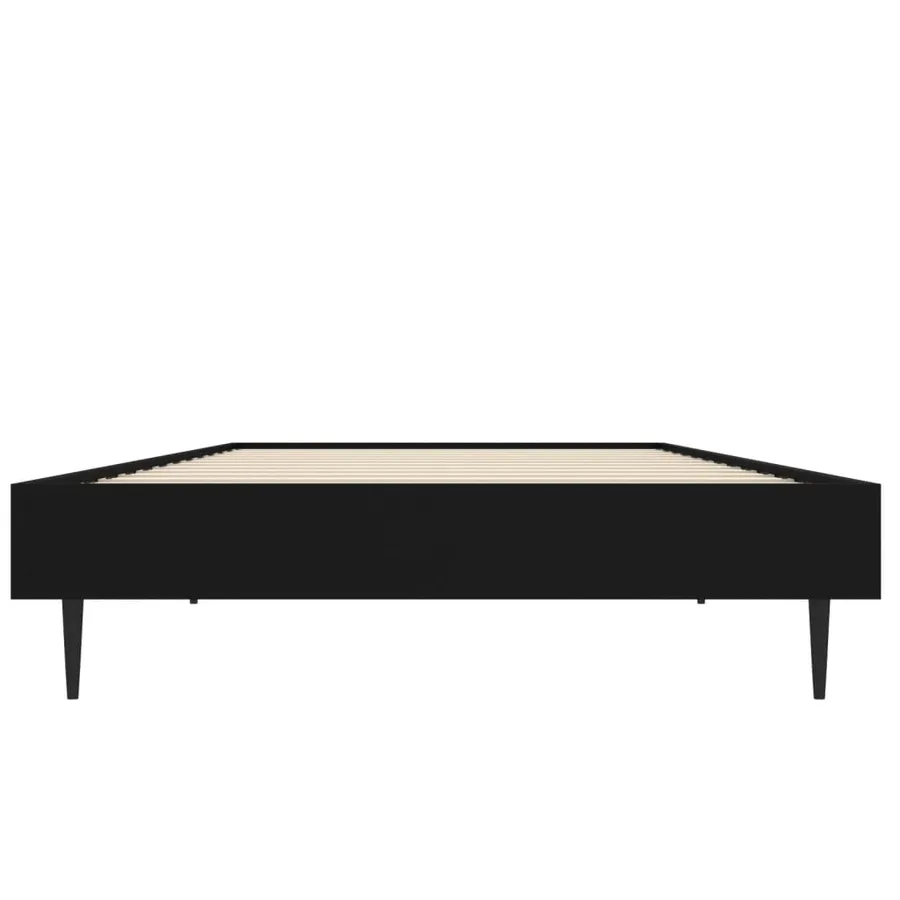 Cadre de lit sans matelas noir 75x190 cm bois ingénierie - 6