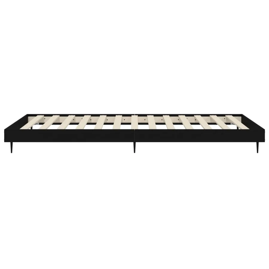 Cadre de lit sans matelas noir 75x190 cm bois ingénierie - 7