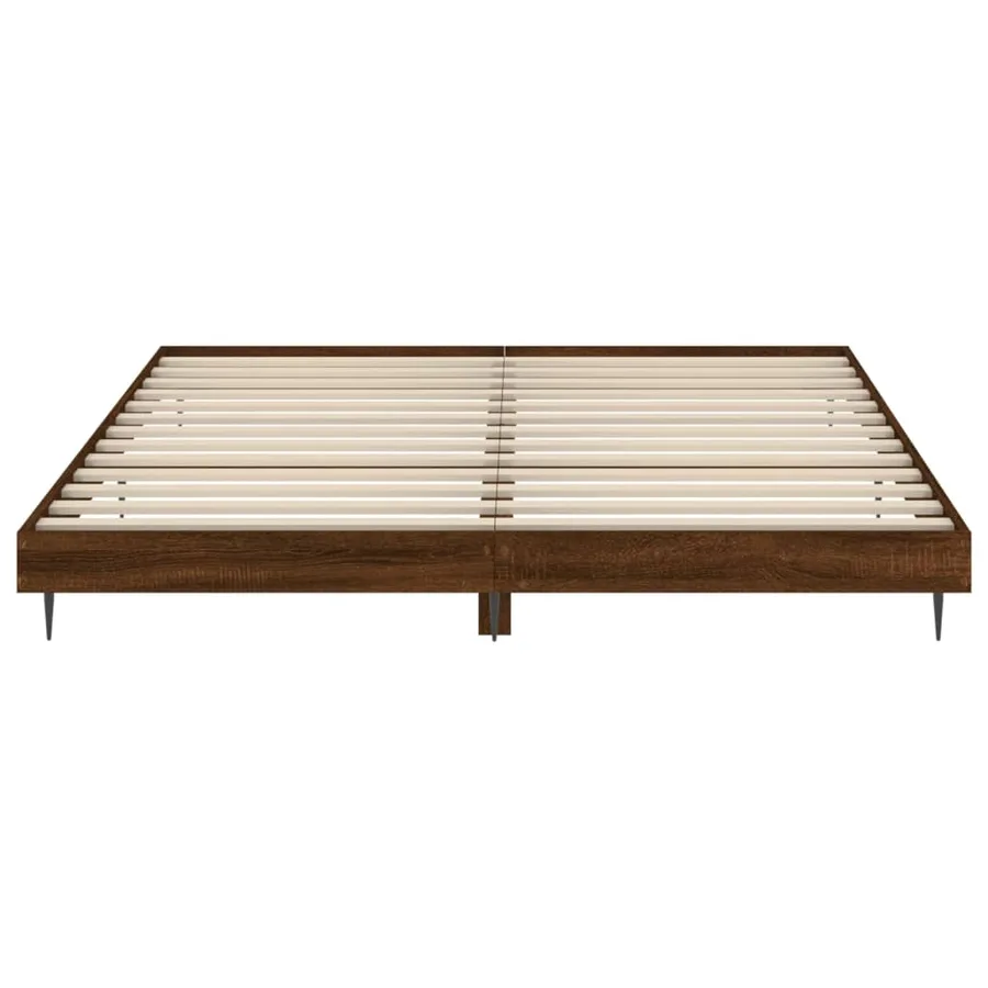 Cadre de lit sans matelas chêne marron 120x200 cm - 6